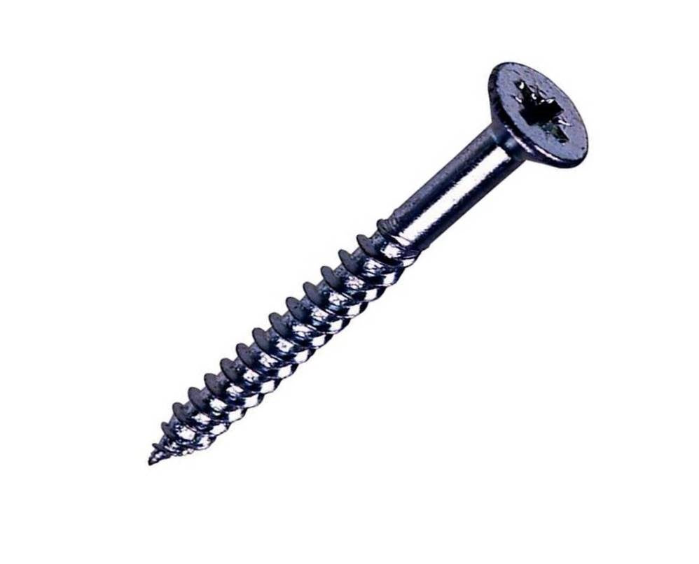 Vis à bois, à double filet Pozi trempée à tête fraisée, zinguée (pour bois ou aggloméré) 10 X 4