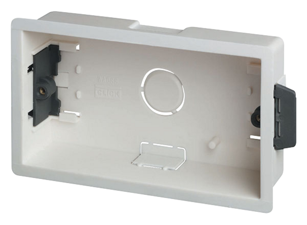 Boîte d'encastrement pour cloison sèche double 2 modules 35mm blanche