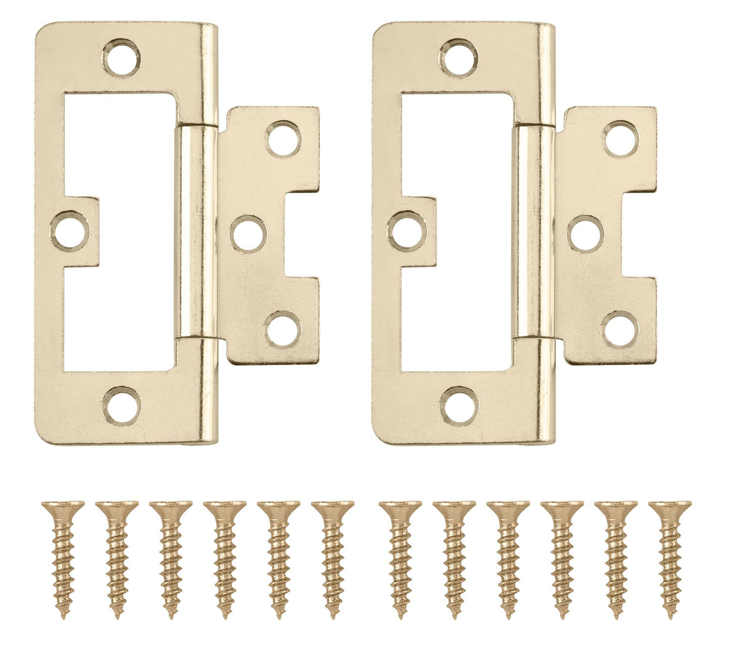 Flush Hinges, Brassed 38mm 2pk
