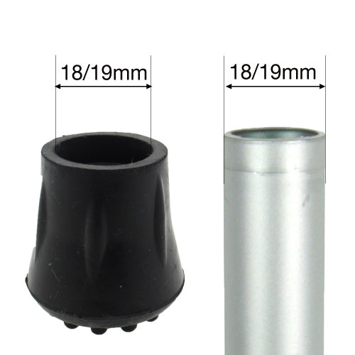 Chair Ferrules, Black 19mm (3/4") 2pk