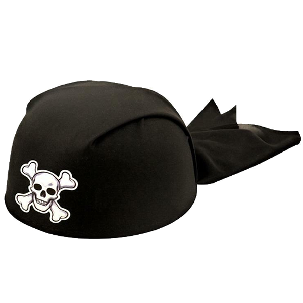 Black Adult Pirate Bandana Hat