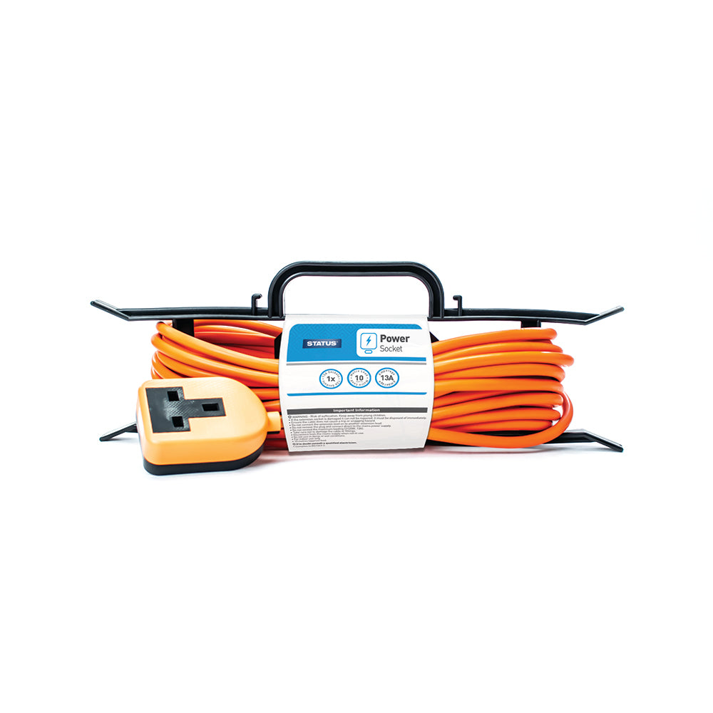 1 voie - Grande Capacité - Rallonge - Câble orange 10 m - Fiche orange - 1 pièce - sur support en H