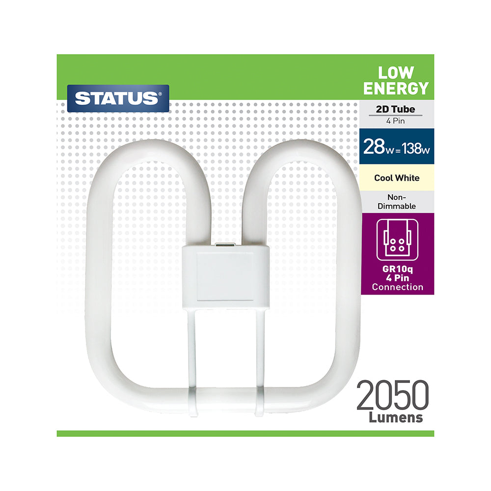 28W = 138W - Basse consommation - 2D - Blanc froid - 4 broches - Boîte de 1