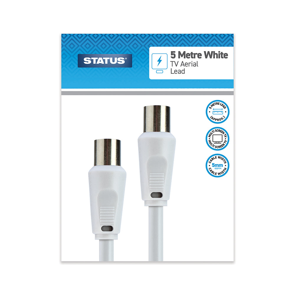 Câble coaxial d'antenne de 5 mètres mâle à mâle