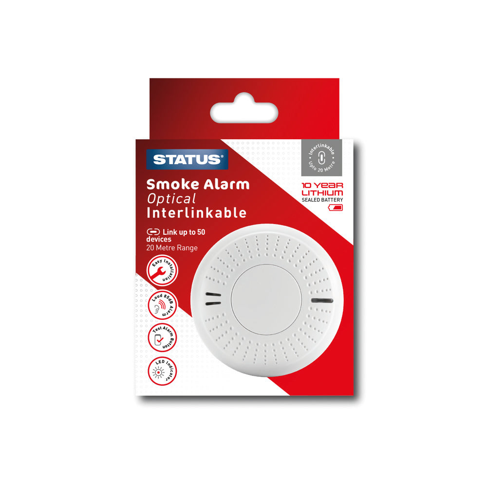Détecteur de fumée interconnectable - pile au lithium - 1 pack
