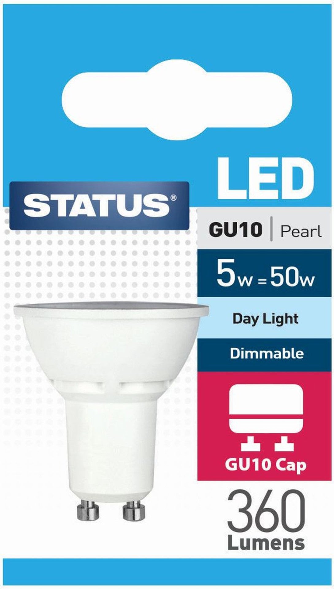 Ampoule LED dimmable GU10 4,5 W Status, blanc jour