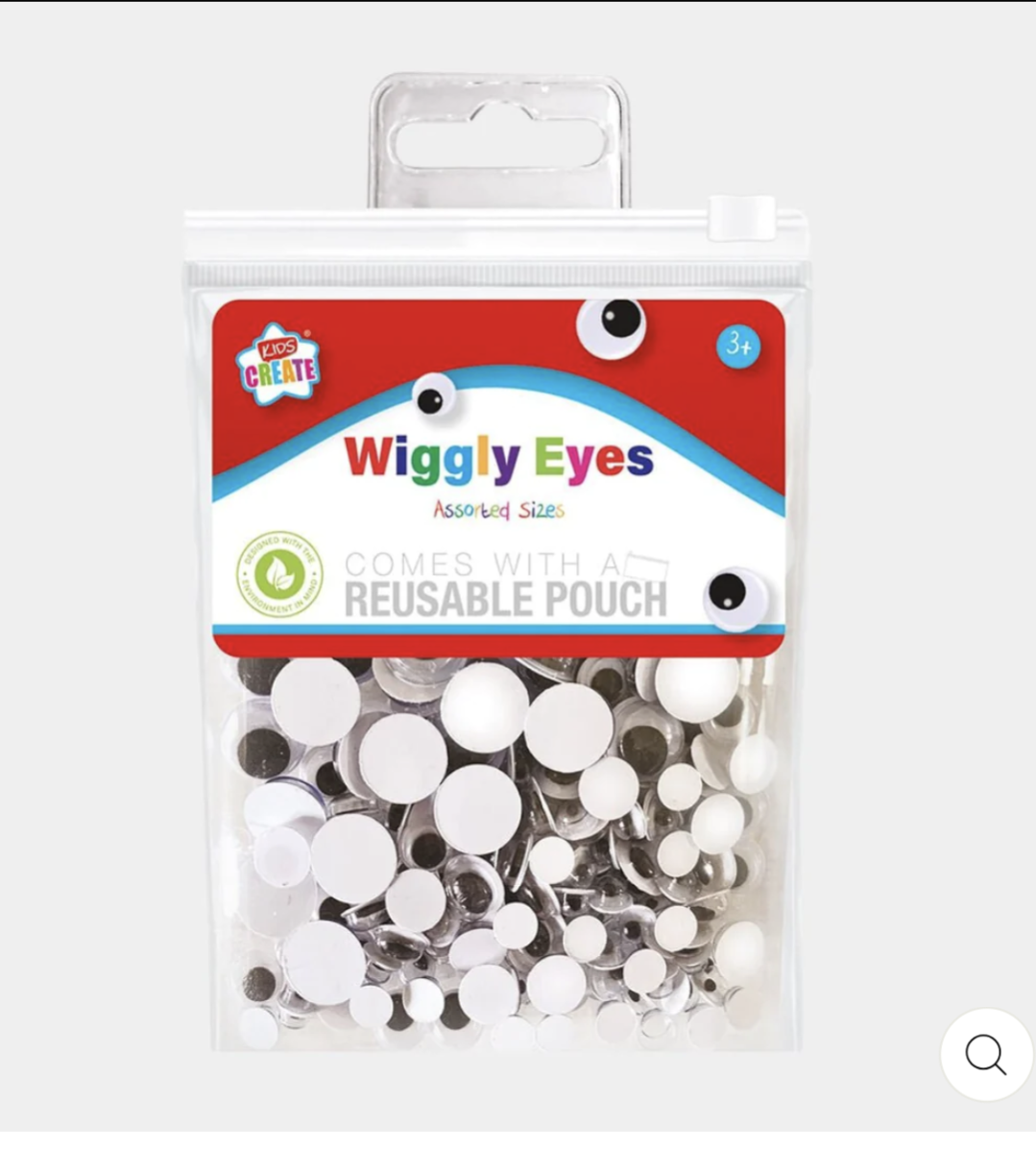 Pack of Assorted Sizes Wiggly Eyes.