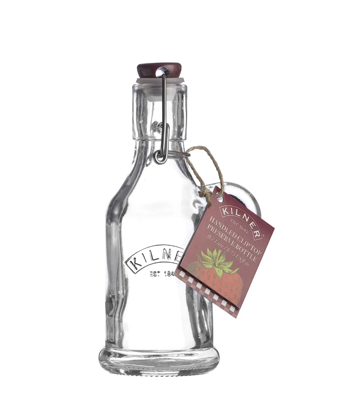 Bouteille Kilner 200 ml, avec couvercle à clip, poignée, en verre, pour huile ou sauce, transparente
