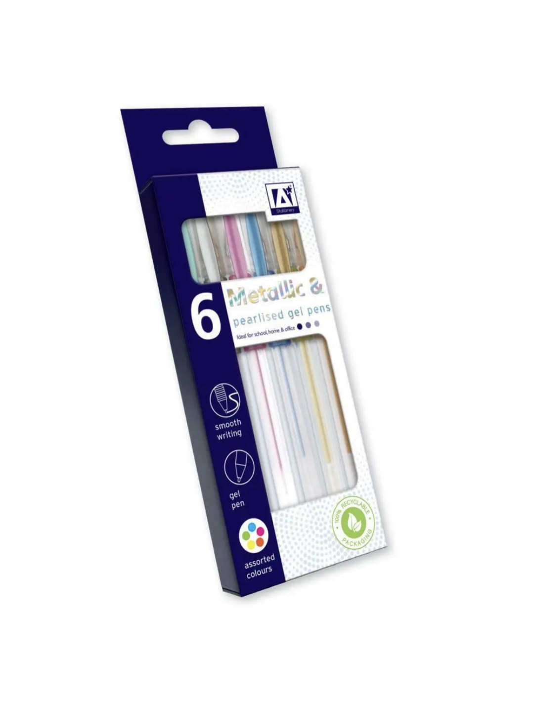 Stylos gel Métallique et Nacré, paquet de 6