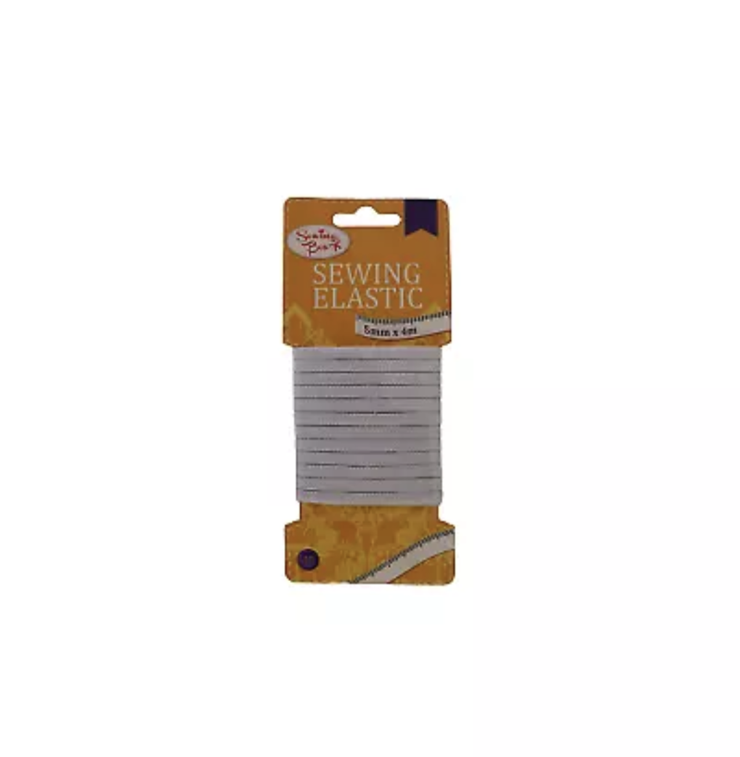 151 Boîte à couture Élastique à coudre blanc 5 x 4mm SEW1002
