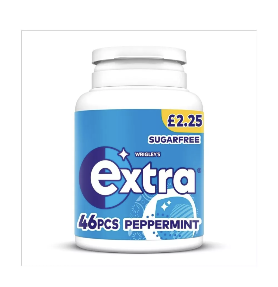 Extra Peppermint Sugarfree Chewing Gum Bottle 6X46 Pieces | MOUTH FRESHNER |