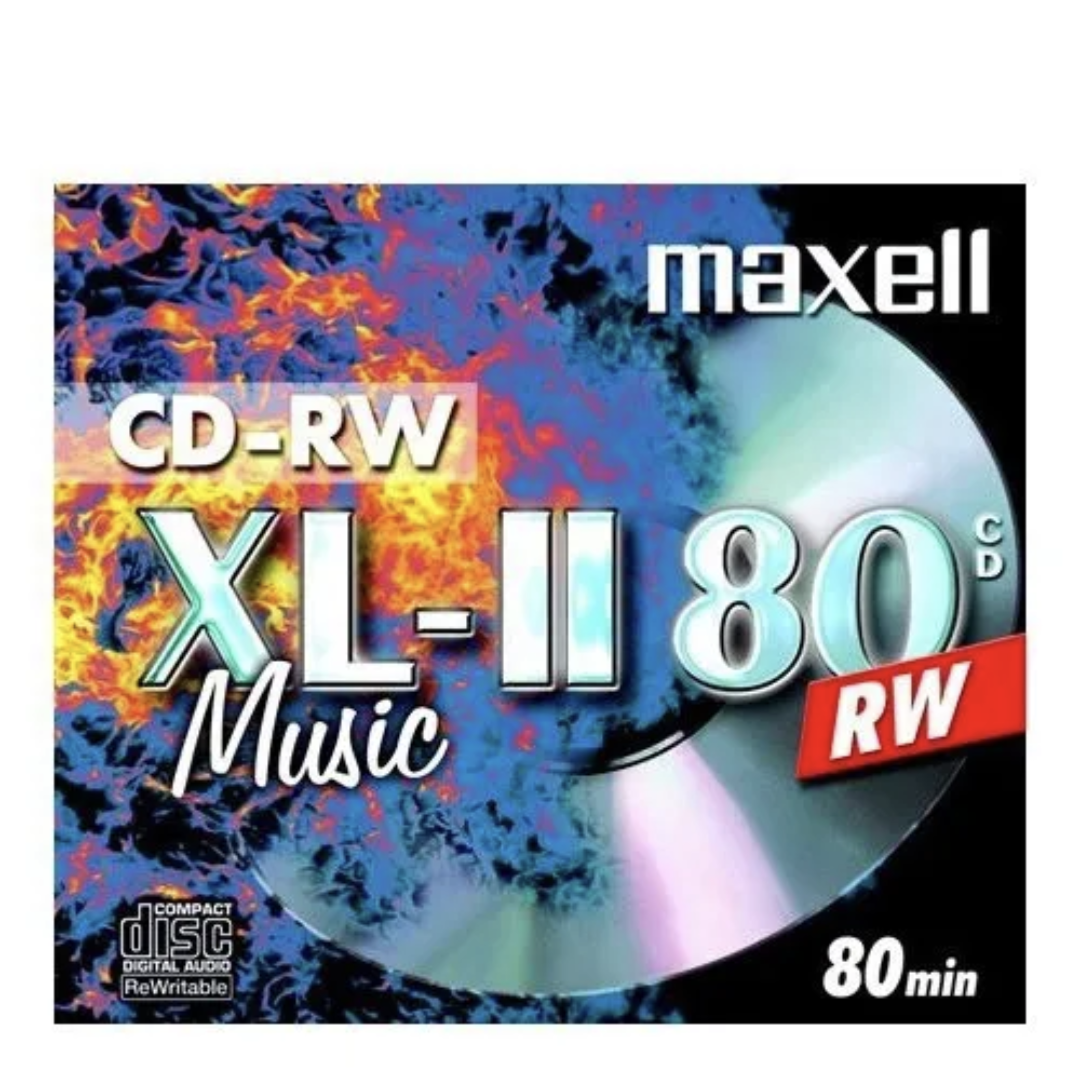 Maxell CD-RW Music XL-II Blank Rewritable Discs 80 Mins 1-4x Speed in Jewel Case
