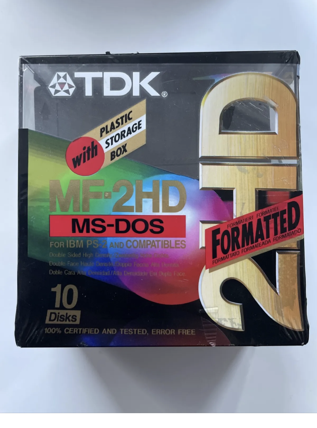 New Pack x 10 Disks TDK MF-2HD MS-DOS Formatted Disks IBM PS-2 & Compatibles