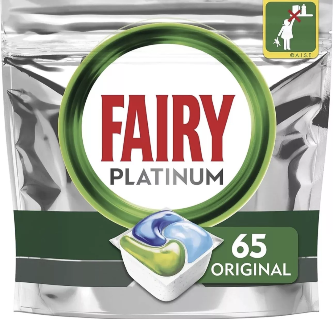 Fairy Platinum Languettes Lave-Vaisselle Original 65 Pastilles
