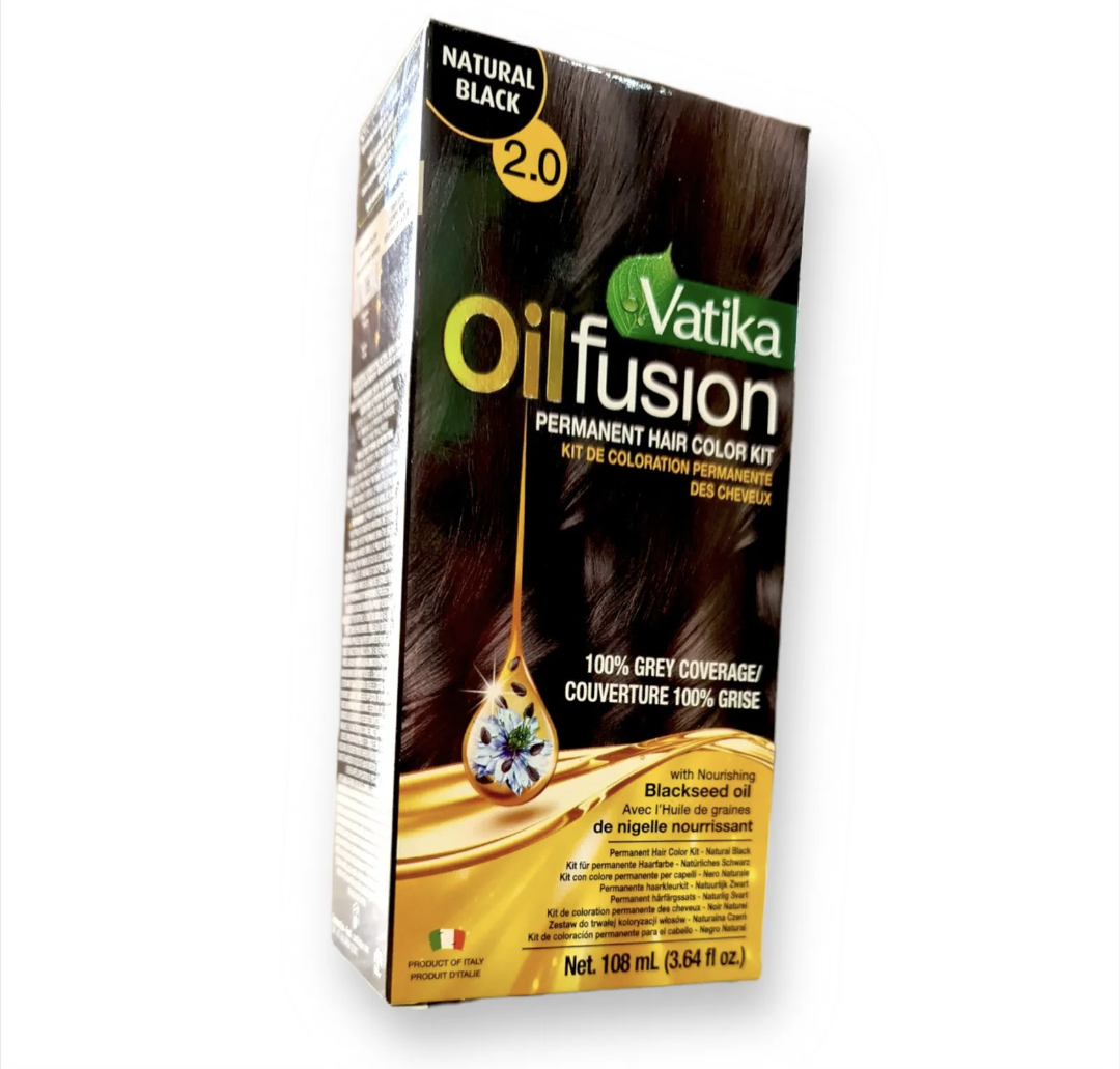 Kit de Coloration Permanente Vatika Natural Oil Fusion Noir Naturel 108ml
