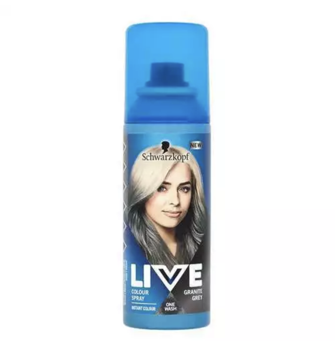 Schwarzkopf LIVE Hair Instant Colour Dye Spray 120 ml Granite Grey