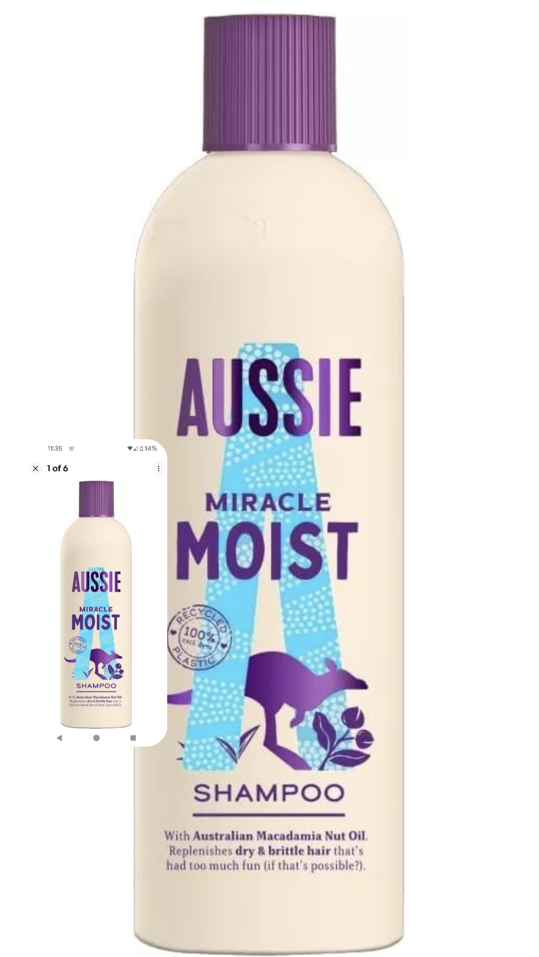 Aussie Miracle Moist Shampoo, 300ml