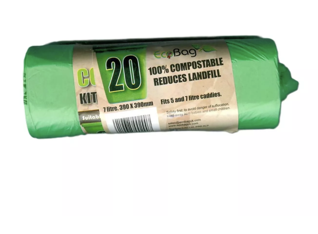 20 SACS POUBELLE DE 7 L COMPOSTABLES ET BIODÉGRADABLES