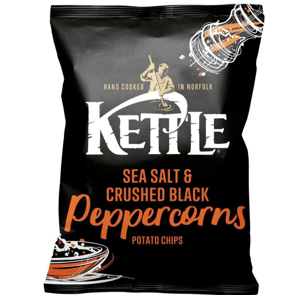 Chips de pommes de terre bouilloire au sel de mer et au poivre noir 80g