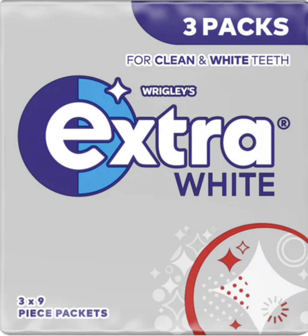 Wrigleys Extra White Chewing Gum, lot de 3 x 9
