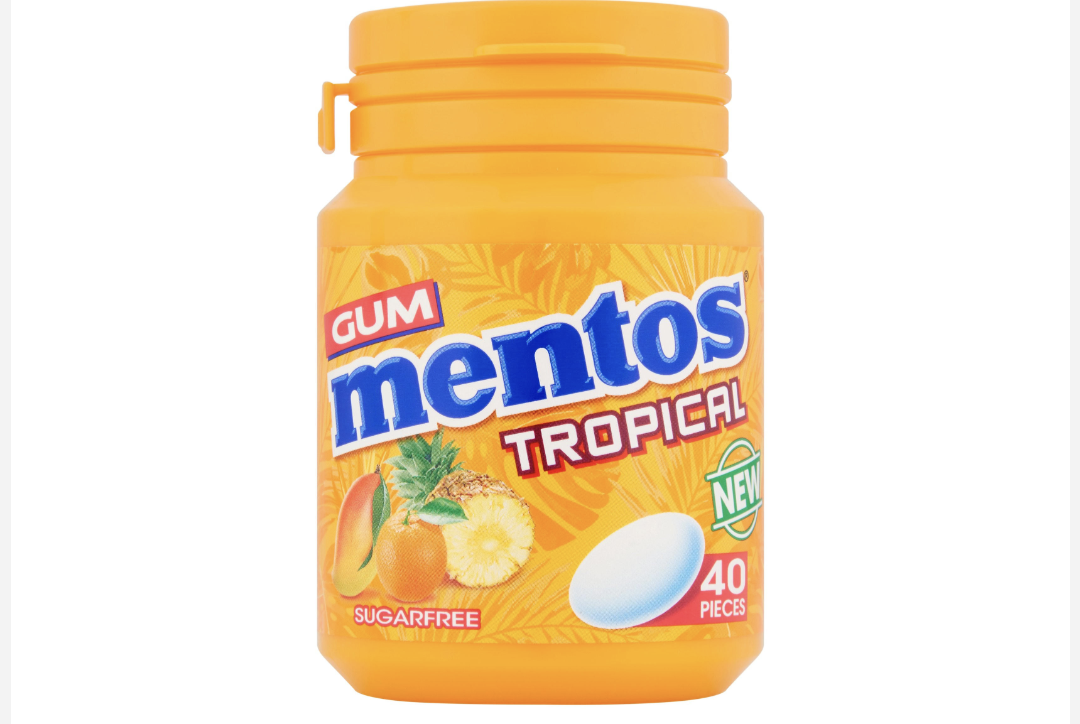 Mentos Gum Tropical 40 Pieces 56g