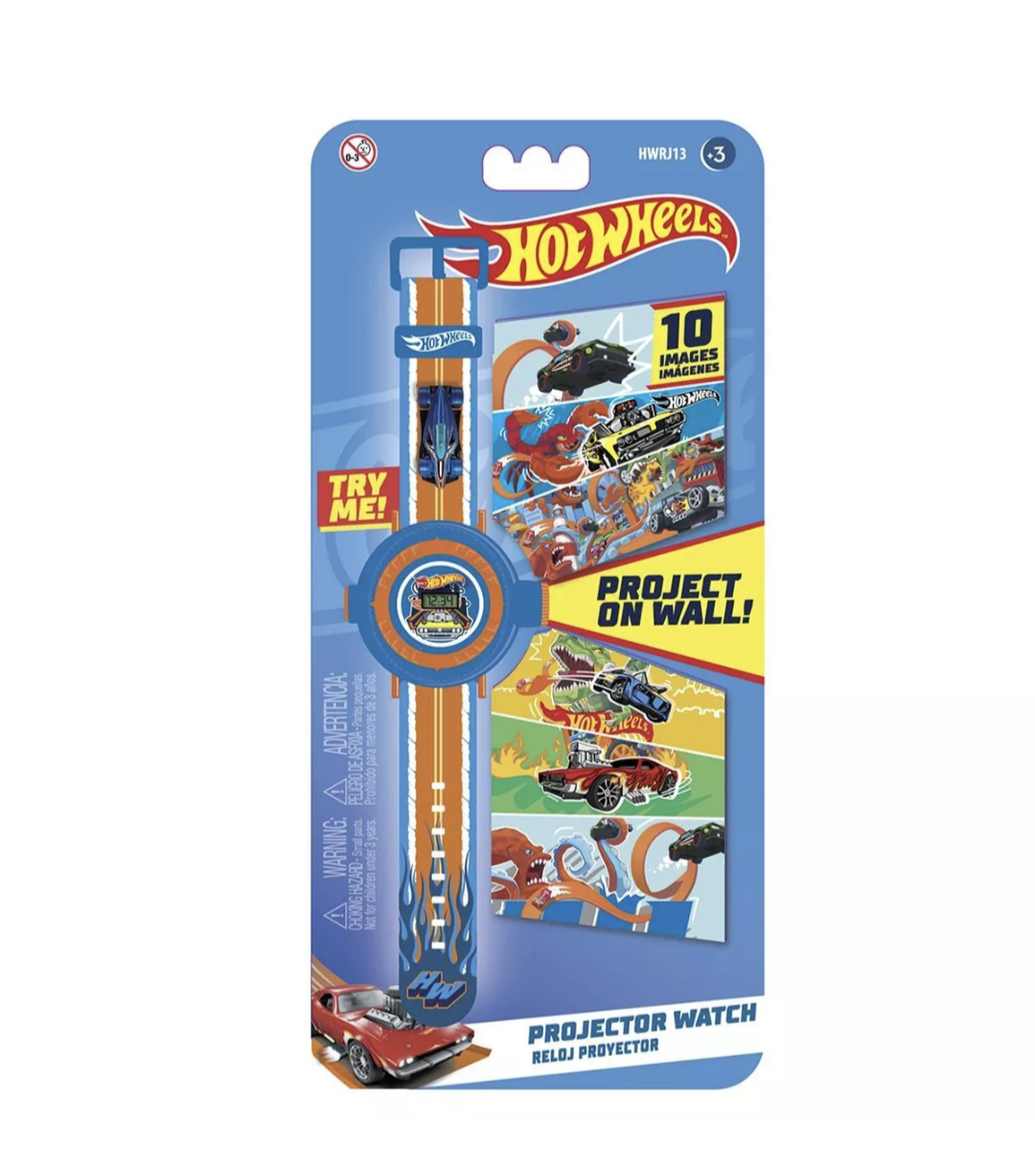 Montre de Projection Numérique Hot Wheels pour Enfants avec 10 Images