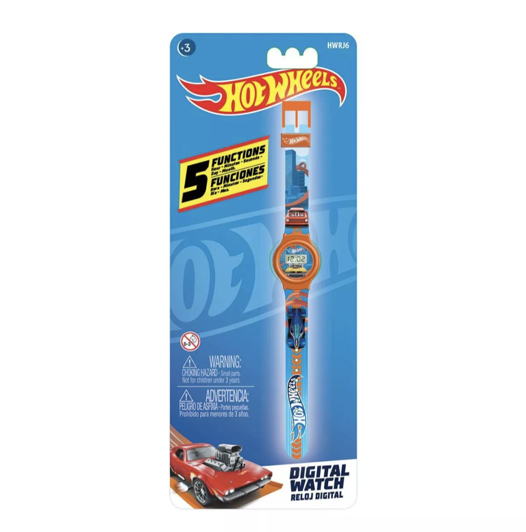 Montre numérique LCD Hot Wheels pour garçons avec 5 fonctions