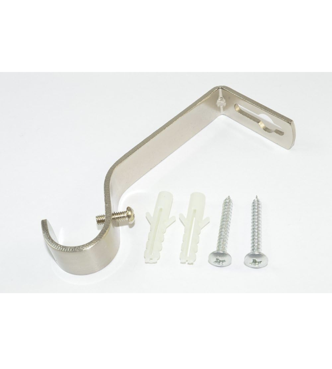 Curtain Rod Rail Bracket Support Steel Brushed Nickel NP 19mm