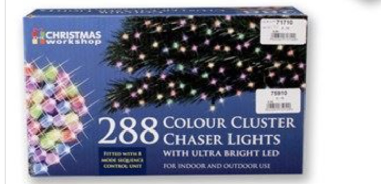 Guirlande lumineuse grappe 288 LED multicolore avec jeux de lumière Christmas Workshop
