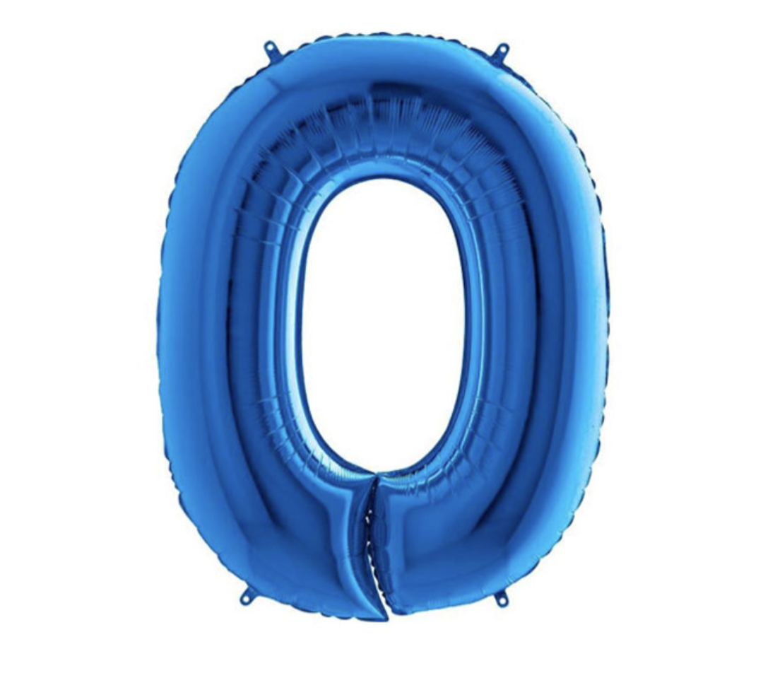 Giant No -0 Blue Helium Foil Balloon L40in