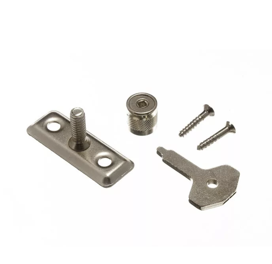 2 X Window Stay Security Locks With Key BZP Screws