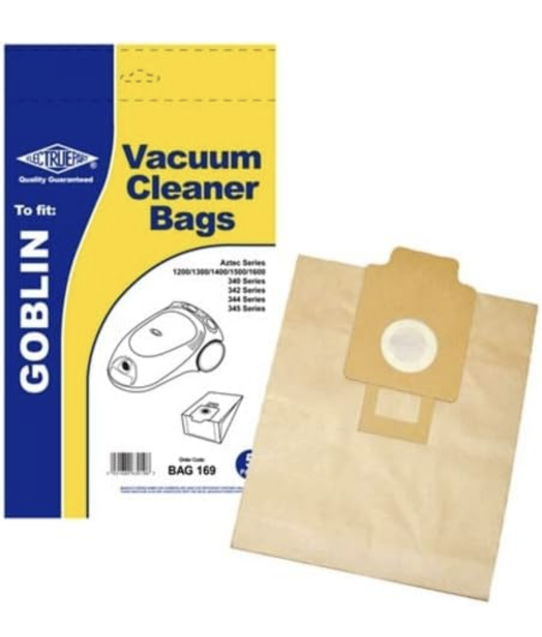 Electruepart BAG 169 pack of 5 Bags for Goblin Aztec Vacuum Cleaners