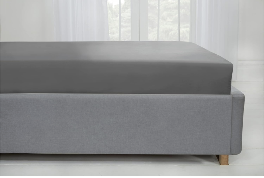 Drap-housse Lyla gris - Grand lit 152x203cm