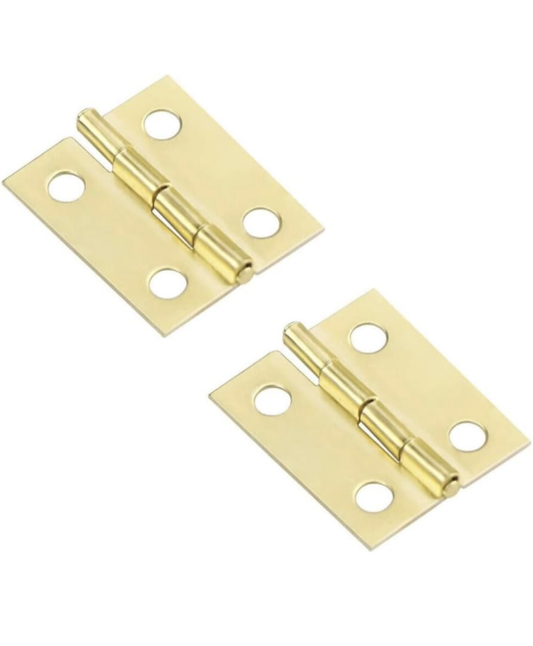 EB Steel Butt Hinge, Brass Plated, 25 mm (1 inch) - Pack of 2 Pieces With Screws