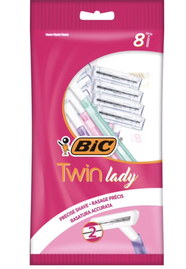 BIC Twin Lady Rasoirs jetables pour femme – Paquet de 8