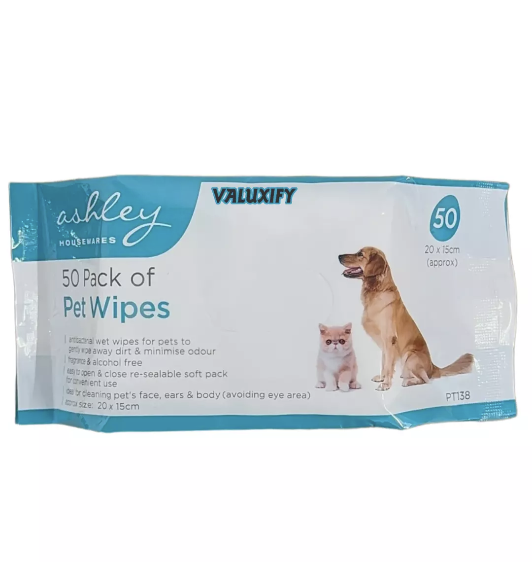 Paquet de 50 lingettes pour animaux de compagnie