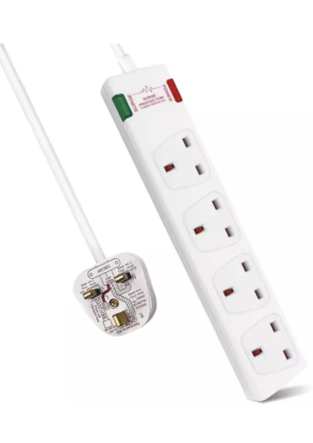 EXTRA STAR 4 GANG SURGE PROTECTED EXTENSION LEAD 13A-250V 5m