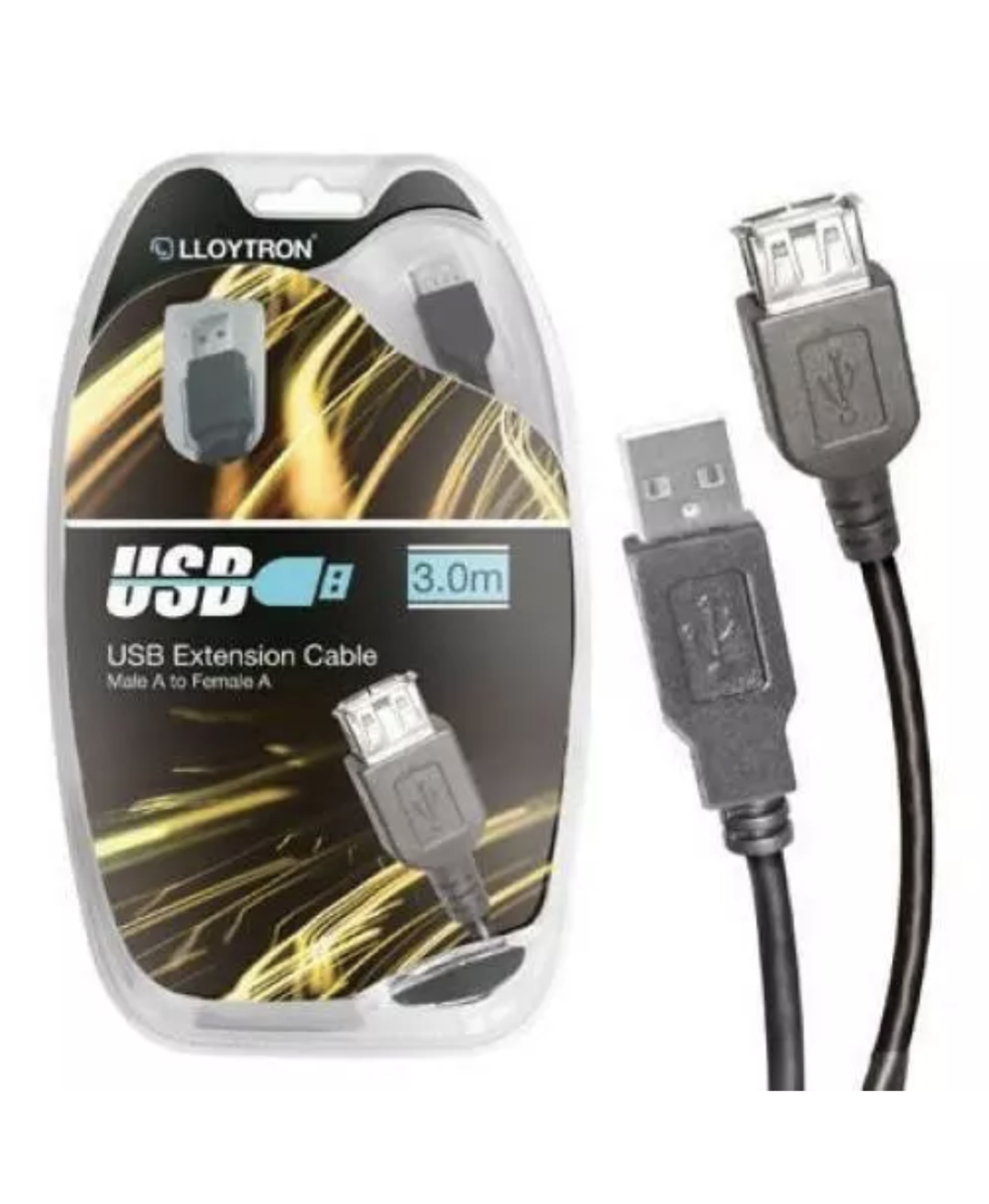 LLOYTRON USB EXTENSION CABLE MALE A TO FEMALE A 3.0m