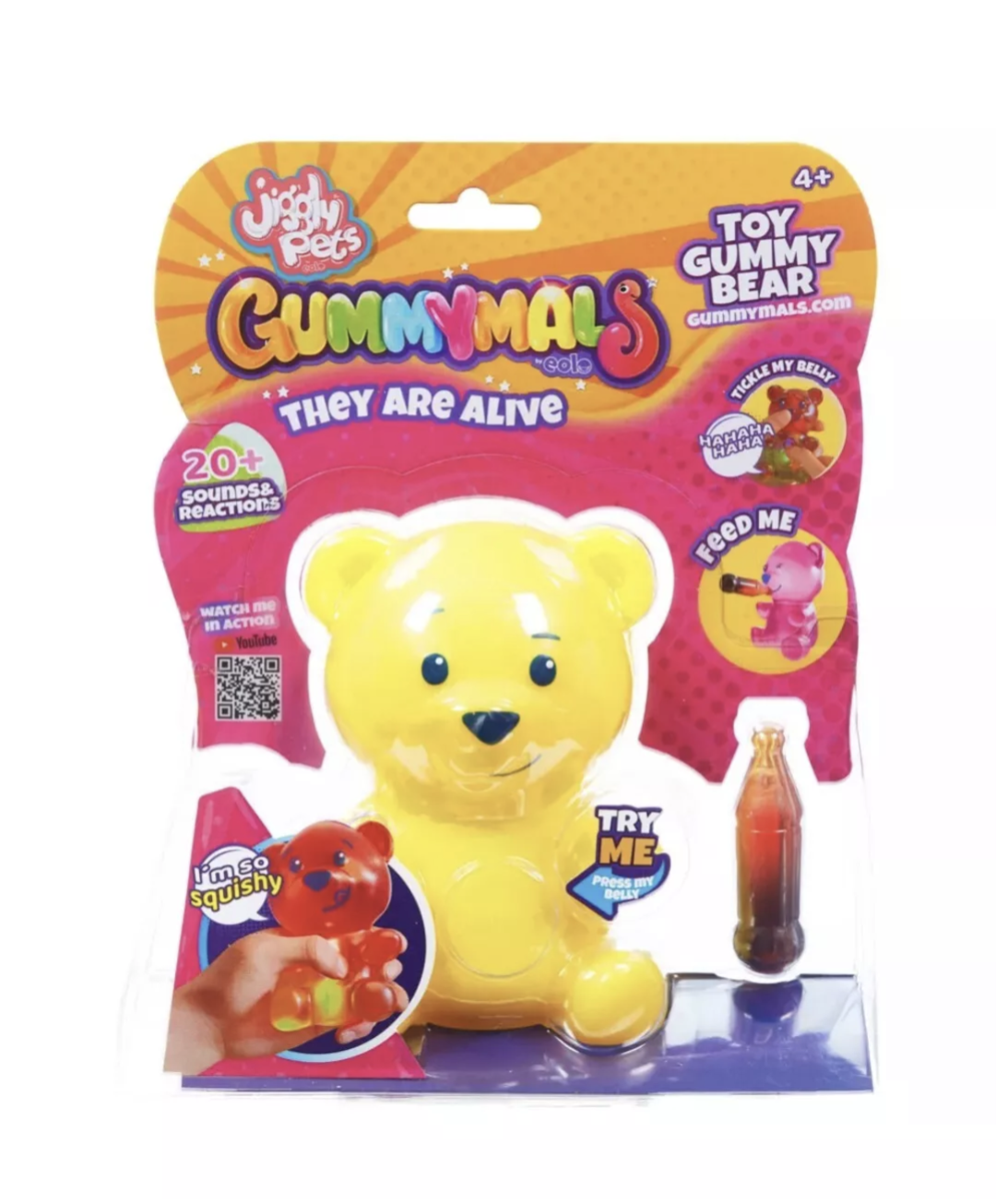 Jiggly Pets Gummymals Bear in Yellow 20 Plus Sounds
