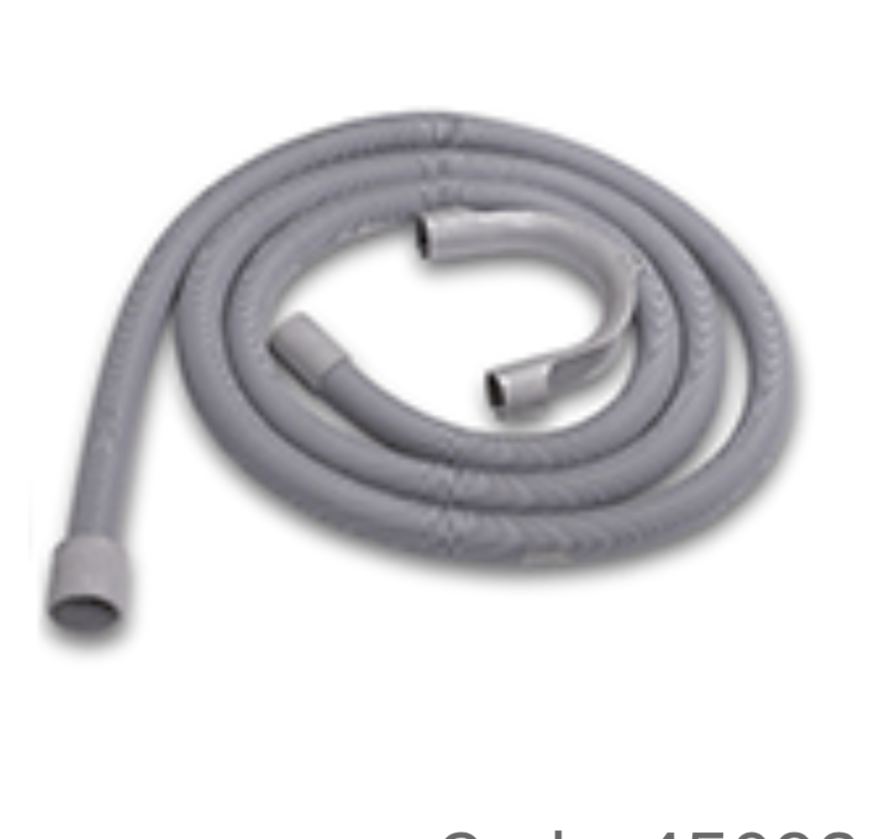 Washing Machine Outlet Hoses, Grey Rubber 2.5M