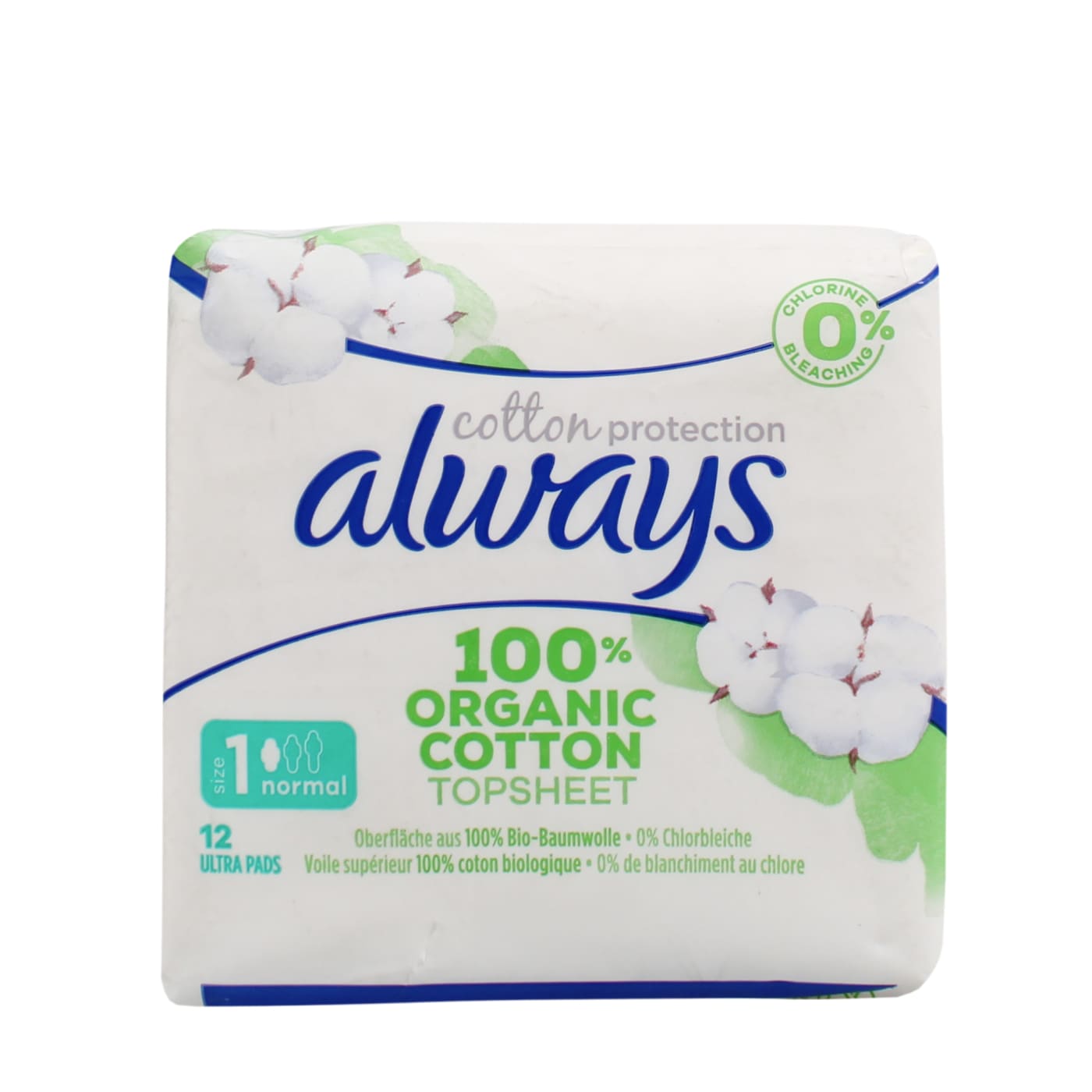 ALWAYS ORGANIC PADS WINGS NORMAL 12'S