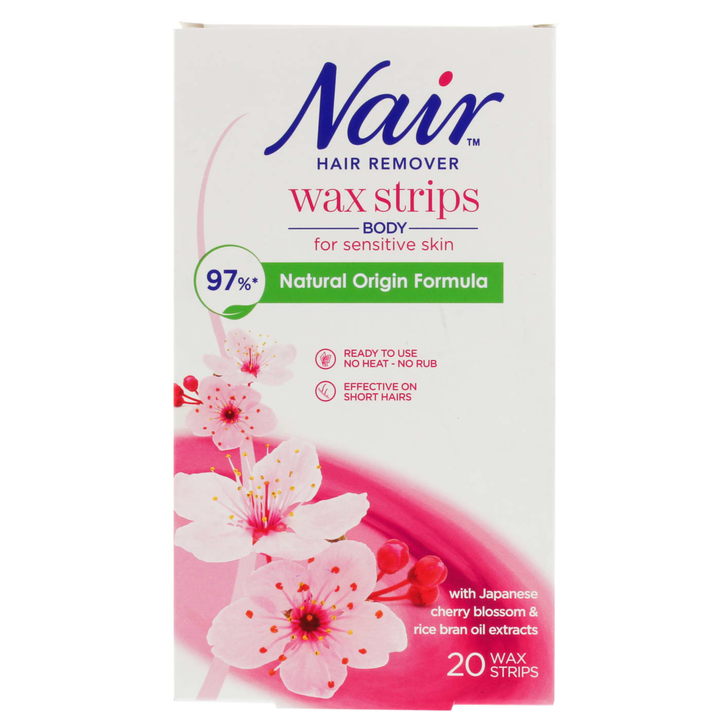 BANDES DE CIRE CORPS NAIR PEAUX SÈCHES ET SENSIBLES 20 UNITÉS