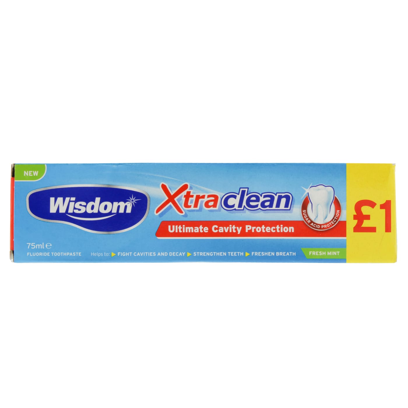 WISDOM 75ML DENTIFRICE XTRA CLEAN PMP £1