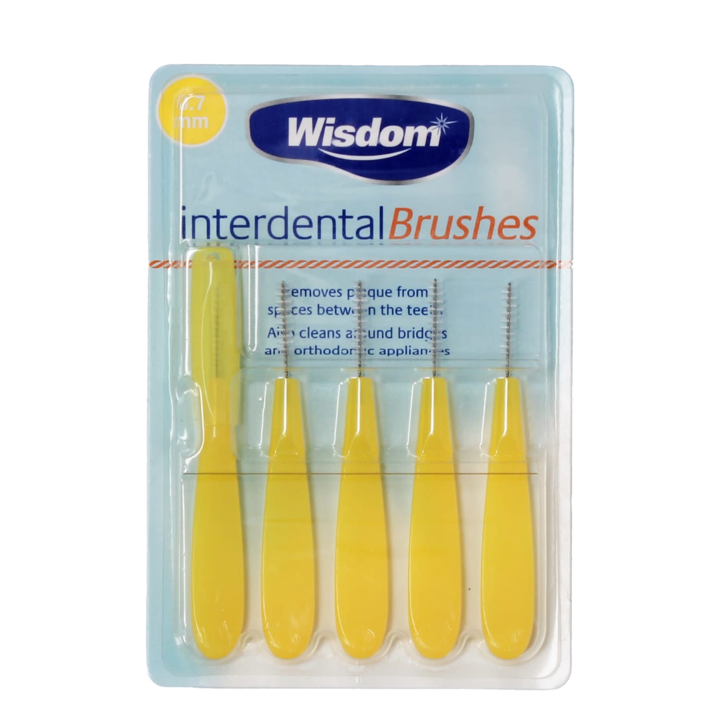 BROSSETTES INTERDENTAIRES WISDOM 0,7MM JAUNE X5