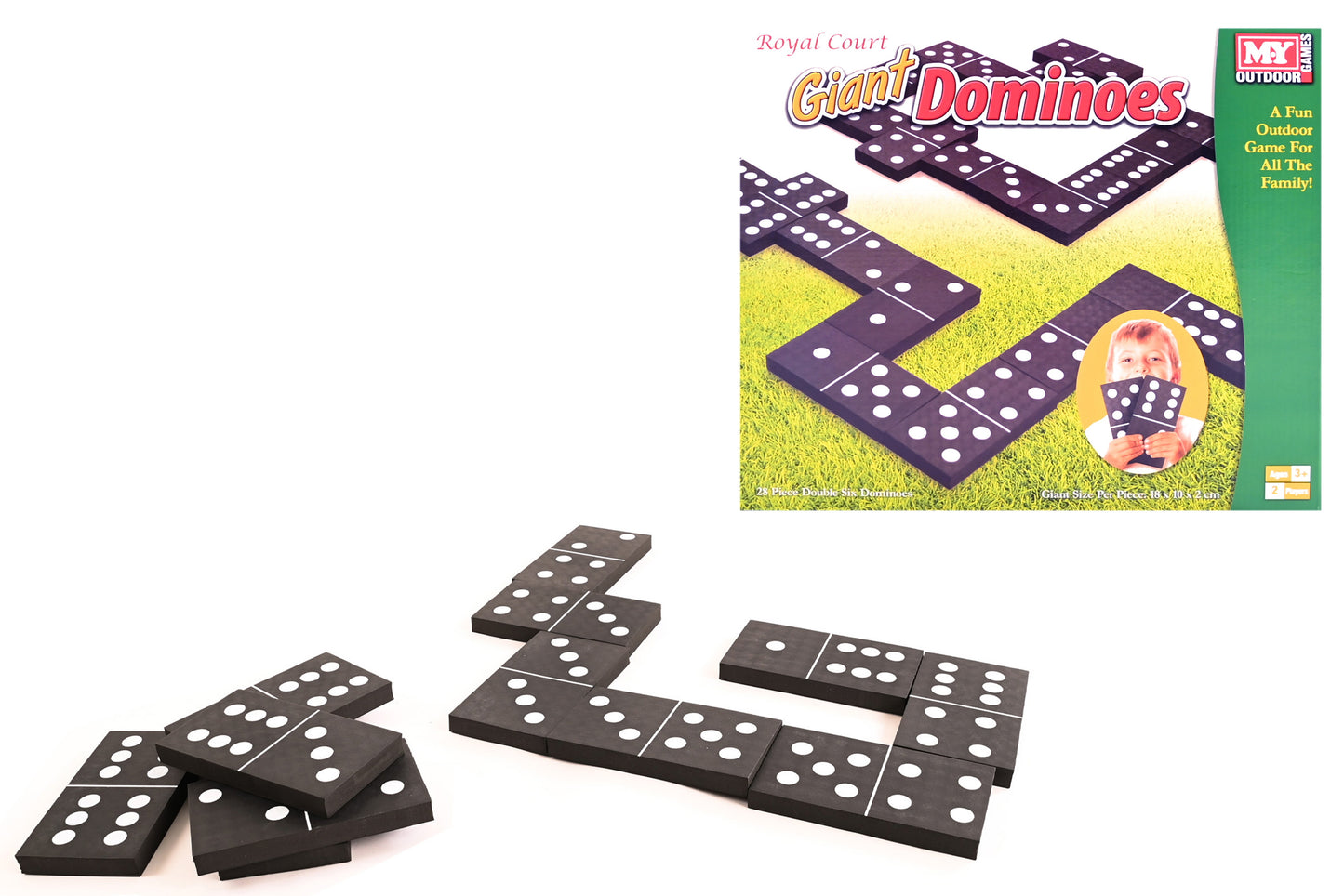 Dominos Géants Eva dans une Boîte Colorée | M.Y - Jeu d'Extérieur Amusant pour Tous les Âges