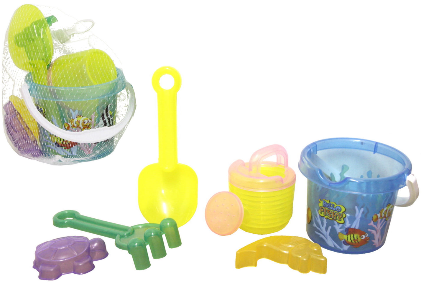 Coloured 6pc Baby Bucket Set