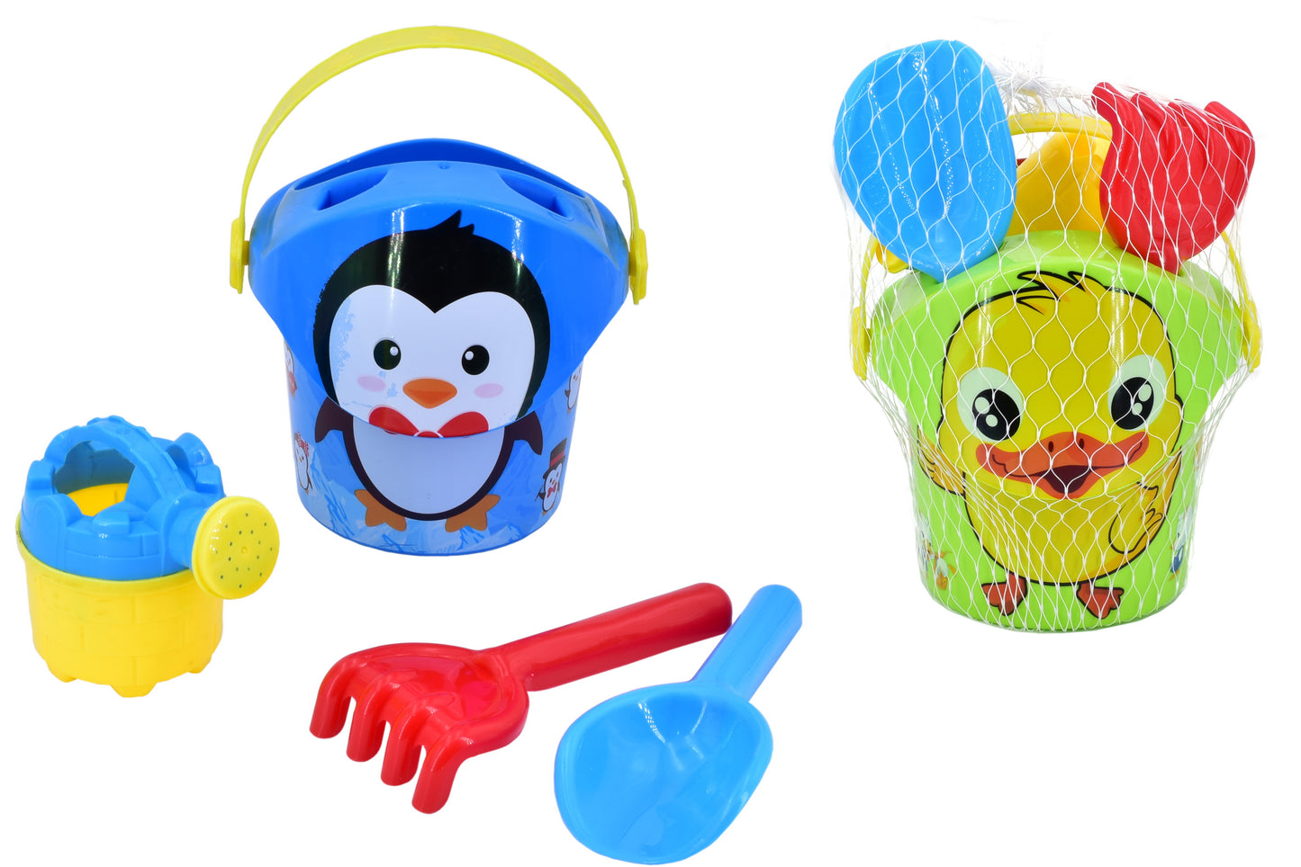 Ensemble de 5 seaux Hippo, Requin et Homard | Accessoires de plage amusants