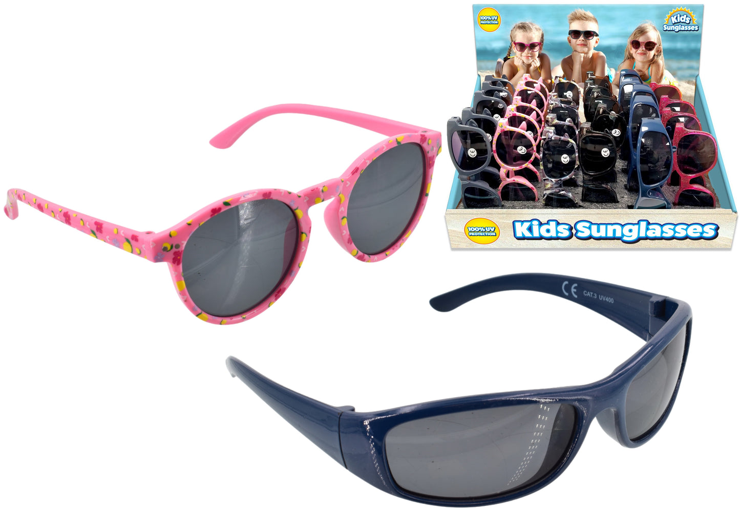 Lunettes de soleil amusantes et élégantes pour enfants à monture plastique