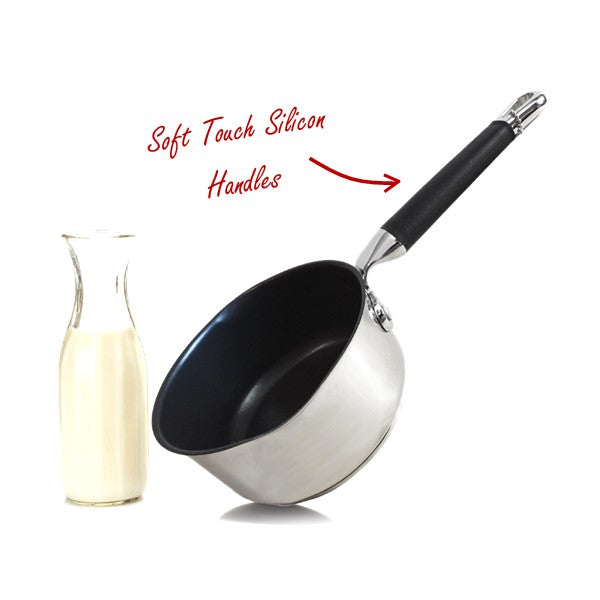 Casserole à lait antiadhésive Steelex Touch 14 cm N/S : Ustensiles de cuisson durables avec revêtement antiadhésif