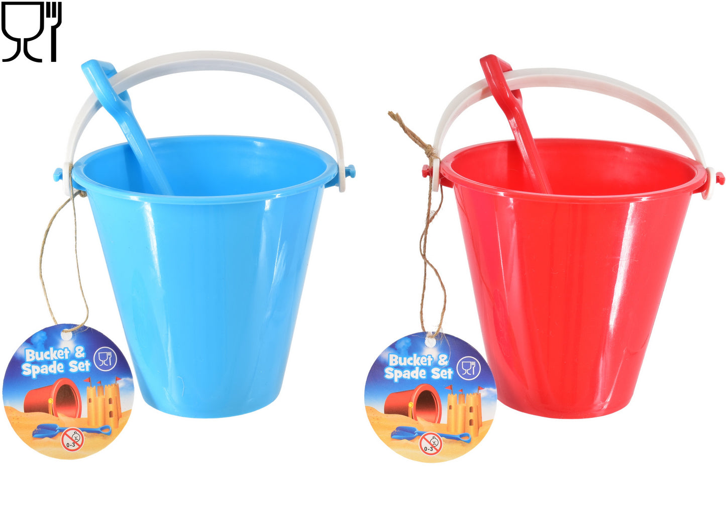 Mini seau et pelle à frites ronds de 11 cm - Parfait pour les collations d'été